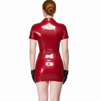 The Vixen Zip Mini Dress. Featuring a bold, full-length front zipper, this handmade latex mini-dress from Latexandlovers UK is designed to make a statement.