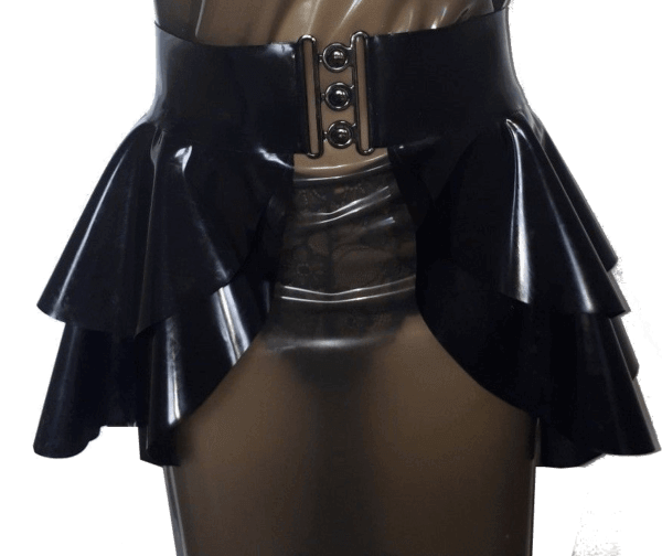 latex rubber peplum skirt