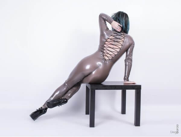 latex rubber catsuit