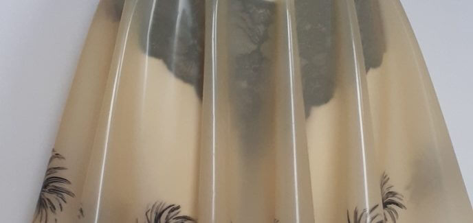 latex printed skirt