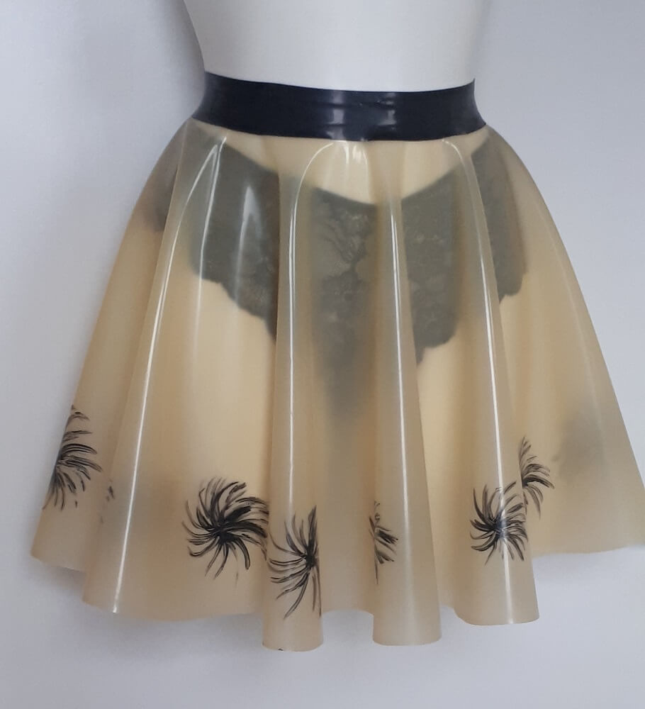 latex printed skirt