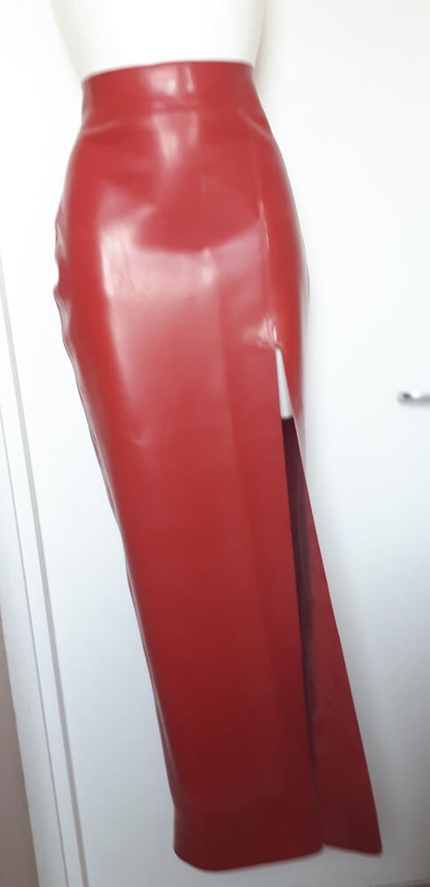 latex long skirt