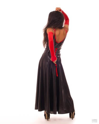 Latex clothing - Black Long latex Dress