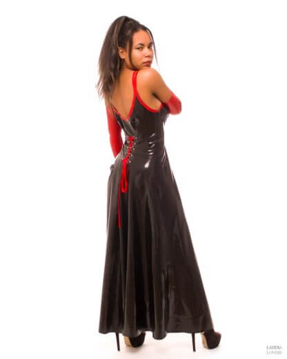 Latex clothing - Black Long latex Dress
