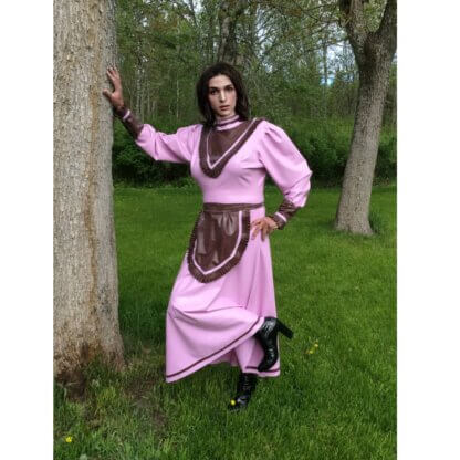 Latex long maid dress