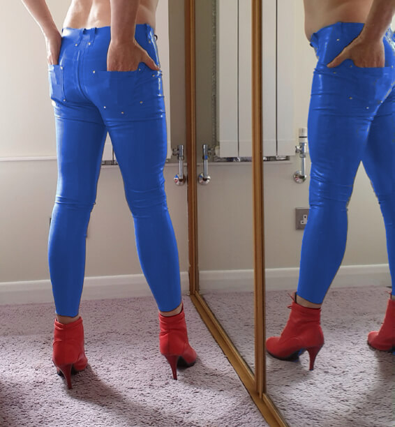 Skin Tight Latex Jeans - Latex Clothing skin tight latex jeans with pockets