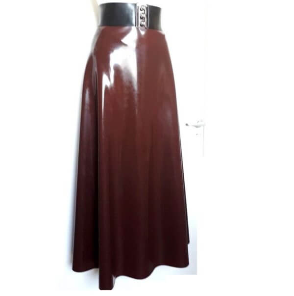 chocolate latex skirt