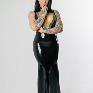 black latex dress plus size