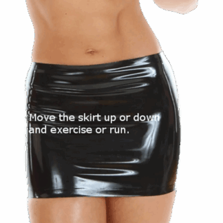 Black latex exercise skirt – handmade mini latex skirt UK