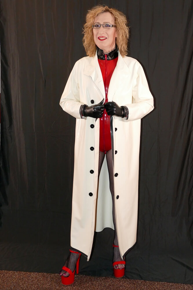 Latex Long Coat with Hood- Athena - Latex Clothing latexandlovers.co.uk